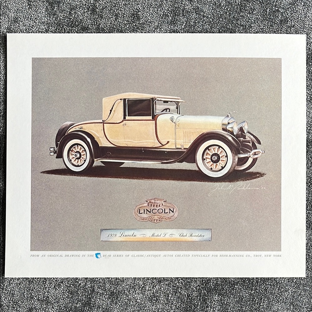 1928 Lincoln Model L Club Roadster Print